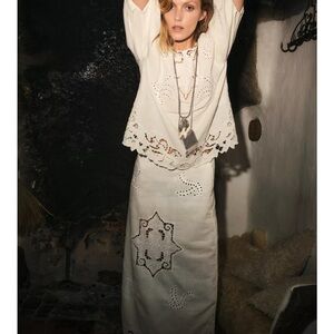 Zara ZW Collection Eyelet Embroidered Blouse